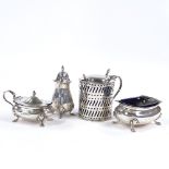 Various silver, including cruets, button hook etc, 5.4oz weighable All in very good overall