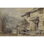 William Pitt, pair of ink/watercolour drawings, Bigbury Devon, one signed with monogram, largest