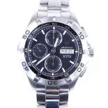 TAG HEUER - a stainless steel Aquaracer automatic chronograph wristwatch, ref. CAF2010, black dial