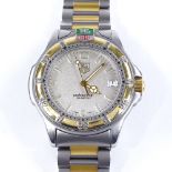 TAG HEUER - a gold plated stainless steel Professional 200M quartz wristwatch, ref. 955.706,
