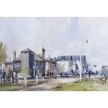 Roy Buckeridge, watercolour, Rye Harbour, signed, 12" x 16.5", framed Several tiny fox marks,