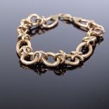 A 9ct rose gold fancy link bracelet, bracelet length 20cm, 6.9g Very good original condition, no