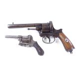 2 Antique revolvers, deactivated and missing parts of mechanisms