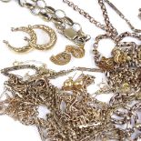 Various 9ct gold jewellery, including chains, earrings, necklaces, etc., 57g total Lot sold as