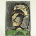 After Picasso, pair of original lithographs, portraits, published by Mourlot 1959, image 14" x