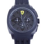 FERRARI - a black silicone and stainless steel Scuderia quartz chronograph wristwatch, black dial