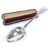 A Victorian silver fiddle pattern serving spoon, by William Eaton, hallmarks London 1841, length