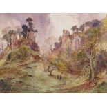 Rev John Louis Petit (1801 - 1868), watercolour, Hawkstone Castle Shropshire, 9.5" x 13", framed