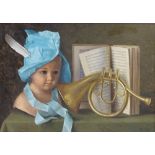 Gerald Norden, oil on board, Little Boy Blue, signed, 10" x 14", framed Very good condition