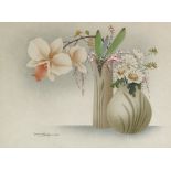 Danching?, watercolour, still life flowers, 11" x 15", framed Slight paper discolouration