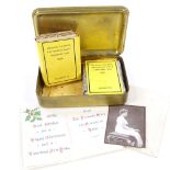 A First War Period Princess Mary 1914 Christmas Fund tin, containing original cigarettes, tobacco,