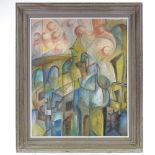Mid-20th century British School, oil on board, abstract composition, unsigned, 24" x 19", framed