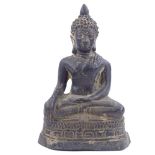 An Oriental patinated bronze seated Buddha, height 13cm, provenance: local deceased estate