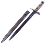 An 1891 Italian bayonet with metal scabbard