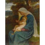 Attributed to Frederick Goodall (1795 - 1850), oil on canvas, Classical portrait woman and child,