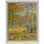Arthur Foster, oil on canvas, woodland scene, signed, 16.5" x 12.5", framed Very good condition