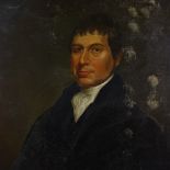 Early 19th century oil on canvas, portrait of a gentleman, unsigned, 30" x 25", framed Good