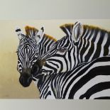 Clive Fredriksson, oil on canvas, zebra, 24" x 62", unframed