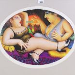 Beryl Cook, colour print, sultry afternoon, signed in pencil, no. 305/850, image 14" x 18.5", framed