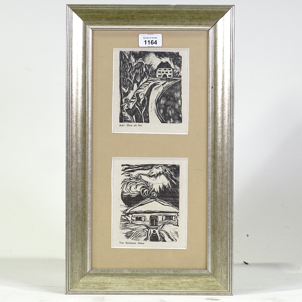 Nele Van Der Velde, 2 expressionist woodcut prints, circa 1920, mounted in common frame Very good - Image 3 of 4