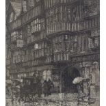 Luigi Kasimir, etching, Grays in Holborn, signed in pencil, no. 94/100, image 15" x 13", framed