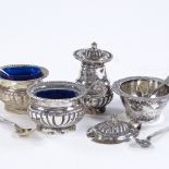 Various silver cruets, including sterling and Finnish, 4.9oz weighable Good overall condition,