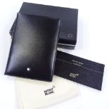 MONT BLANC - a Meisterstuck black leather passport holder, Renault Laguna Press Edition, length