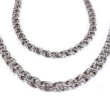 A Hermann Siersbol Danish silver matching necklace and bracelet set, necklace length 44cm,