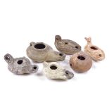 A group of Ancient terracotta oil lamps (6), provenance: local deceased estate