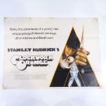A Clockwork Orange by Stanley Kubrick, original quad advertising film poster, 75cm x 102cm Folded,