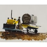 Edna Lamb, watercolour, industrial vehicle, signed and dated 1976, 9.5" x 13", framed Very good