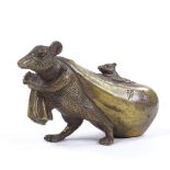 A Chinese bronze rat, length 12.5cm (2020 is the year of the rat)