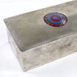 A Scottish Arts and Crafts electroplate cigarette box with enamel inset lid, by Davis & Sons of