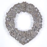 A Victorian silver photo frame, pierced and engraved cherub and foliate decoration, by Rosenthal