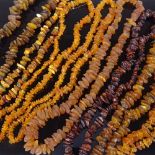 8 various amber necklaces, 549g total All strings generally in good overall condition, one strand is