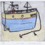Richard Spare, coloured etching, low tide, signed in pencil, no. 13/150, image 9" x 9.5", framed