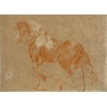 17th century Old Master, sanguine chalk on paper, study of a horse, unsigned, bears the stamp of The
