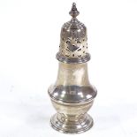 A George V silver sugar caster, baluster-form, by Charles & Richard Comyns, hallmarks London 1924,