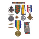A Great War Star and Bar Service Trio medal group, awarded to GMT2674 Pte/Sjt C W Evans ASC,