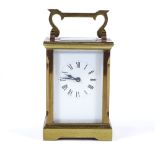 A French brass-cased carriage clock, 8-day movement, case height 11.5cm, working order