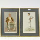 2 19th century Spy Vanity Fair caricature prints, Yorkshire cricket 1892 and Australian cricket