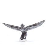 Charles Paillet, Art Deco chrome-plate bronze Icarus design car mascot, circa 1920, lacking original