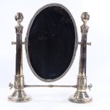 An electroplate dressing table mirror, early 20th century, overall height 55cm All in very good