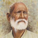 G Cliuzlitai, 3 oils on canvas, portraits of Indian men, signed, 26" x 20.5", unframed All in good