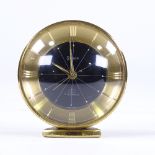 Swiza retro alarm clock, 7 jewel movement, with domed-glass front, height 7cm, working order