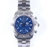 TAG HEUER - a stainless steel Exclusive 2000 automatic chronograph wristwatch, ref. CN2112, blue