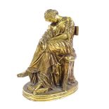 Pierre Jules Cavelier (1814 - 1894), gilt-bronze figure, Penelope, height 25cm Perfect condition, no