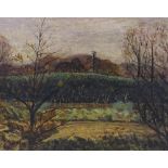 Leonie Jonleigh (1950 - 1974), oil on canvas, country landscape, signed, 16" x 20", framed Very good