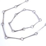 A Continental silver modernist matching necklace and bracelet set, bevelled panels, marked 835,