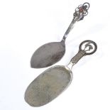 2 Danish silver slices, comprising a Carl M Cohr slice with enamel ladybird handle, and a Grann